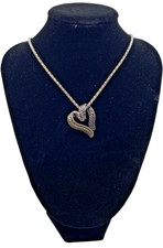 Silver-Tone Popcorn Chain Bracelet with Pavé Heart Charm — listing 6