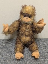 Vintage Plush Cream & Pink Monkey Stuffed Animal with Satin Rosette — listing 3