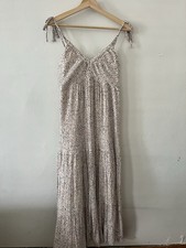 Express White Tiered Flutter-Sleeve V-Neck Maxi Dress, Size Small — listing 6