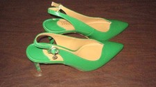 J. Renee Rhinestone-Embellished Leopard Print Slingback Kitten Heels, Size 7M