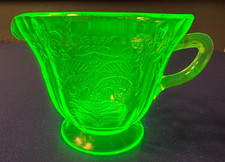 Federal Glass Madrid Green Uranium Depression Glass Sauce/Berry Bowl, 7 inch — listing 3