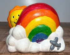 Ceramic Pastel Rainbow, Cloud & Smiling Sun Figural Bank/Nightlight Base — listing 2