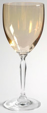 Pier 1 Imports Iridescent Amber Wine Glasses with Gold Disc Stems, Set of 4 — listing 2
