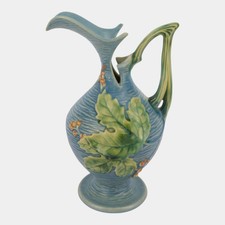 Roseville Pottery Bushberry Pattern Tilt Pitcher (Ice Lip) in Brown — listing 2