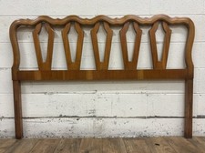 Vintage 1950s French Provincial Louis XV Style Full Size Bed Frame with Carved Wood Headboard and Footboard — listing 3