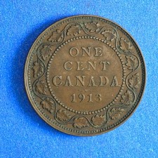 1913 Canada 5 Cents Silver Coin (George V), Small Silver Half Dime — listing 2