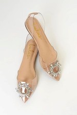 Lulus Clear PVC Rhinestone Sunburst Pointed-Toe Mule Heels — listing 6