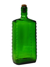 Vintage Emerald Green Glass Apothecary Storage Jar with Ground Glass Stopper Lid, Made in Italy