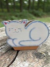 Hand-Painted Ceramic Cat & Mouse Napkin Holder / Letter Rack with Relief Figures — listing 5