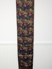 Vintage Silk Chiffon Paisley Scarf with Brown Border and Yellow Center — listing 6