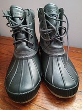 Tommy Hilfiger Men's Duck Boots, Black Leather and Rubber — listing 4