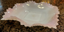 Indiana Glass Diamond Point 7" Square Ruffled Sawtooth Edge Plate