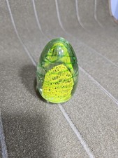 Art Glass Egg-Shaped Paperweight with Multicolor Floral Design and Controlled Bubbles — listing 6