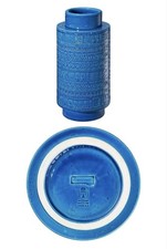 Bitossi Rimini Blu Ceramic Pedestal Table / Occasional Stand by Aldo Londi