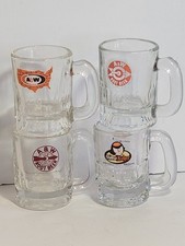advertising beer glasses Mixed Lot of Vintage Advertising Beer Mugs & Pilsner Glasses (A&W, Harley-Davidson, Roscoe's BBQ)