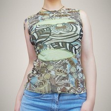 Promod Sleeveless Floral Tank Top with Sequin and Embroidery Embellishment