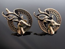 Pair of Vintage Cold-Painted Enamel Miniature Deer/Fawn Figural Cufflinks — listing 3