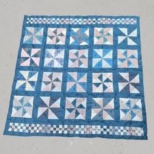 Handmade Patchwork Quilted Wall Hanging, Burgundy Silk with Paisley and Diamond Motifs