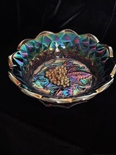 Amber Iridescent Carnival Glass Maple Leaf-Shaped Serving Dish — listing 4