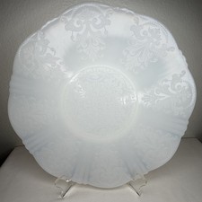 American Sweetheart Monax Opalescent Depression Glass Salver / Serving Plate with Scalloped Rim — listing 6