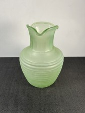 Frigidaire Green Satin Uranium Glass Iced Tea Server / Pitcher, 8 inches tall — listing 5