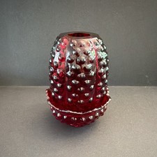 Fenton Hand-Painted Uranium Glass Two-Piece Fairy Lamp with Scenic Tree Landscape — listing 6