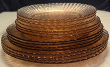 Vintage Depression Glass Ribbed Nappy Bowl, 6 inch with 4 inch opening, Clear Pressed Glass with Sunburst Center — listing 6