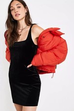 Urban Outfitters Crushed Velvet Off-Shoulder Smocked Romper, Burgundy, Size S — listing 6