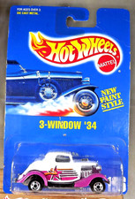 Hot Wheels '34 Ford 3-Window Coupe, Red with Flame Tampos, Blackwall Wheels — listing 3