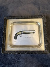 Decorative Replica Flintlock Pistol Collection in Framed Shadow Box with World Map Backing, listing 5