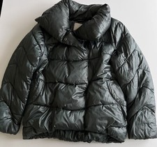 Rachel Parcell Dark Green Down Puffer Jacket with Oversized Shawl Collar — listing 4