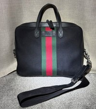 Vintage 1997 Gucci Brown Pigskin Leather Briefcase with Push-Lock and Shoulder Strap, listing 6