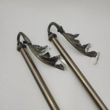 Pair of Decorative Gilt Resin Curtain Rod Finials with Acanthus Leaf Motif — listing 3