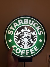 Starbucks Coffee Illuminated Round Wall Sign, Pre-2011 Siren Logo, Light-Up Store Display — listing 3