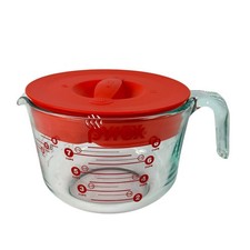 Pyrex 8-Cup / 2-Quart Glass Measuring Batter Bowl with Red Vented Lid — listing 4