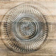 Vintage Clear Pressed Glass Bread & Butter Plate, 6.5 inch, Scalloped Rim with Radial Sunburst Center — listing 3