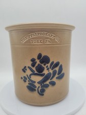 Pfaltzgraff Folk Art Handled Jug / Bottle with Blue Floral Design — listing 6