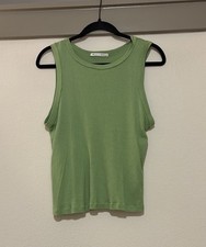 Waffle-Knit V-Neck Long-Sleeve Top with Lettuce-Edge Trim and Exposed Seams, Dusty Blue — listing 3