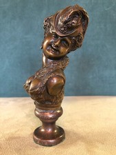 Antique Cast Bronze Figural Sculpture Fragment (Draped Figure Bust) — listing 5