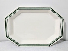 Octagonal White Ironstone/Porcelain Relish Dish with Blue Double-Line Border — listing 6