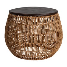 Woven Seagrass Table Lamp with Natural Linen Drum Shade — listing 3