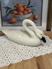 Carved Wood Folk Art Swan/Goose Figure with Metal Legs — listing 4