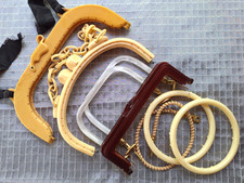 Pair of Apple Juice Bakelite Oval Purse Handles, 11x14 cm — listing 6