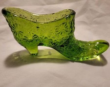 Emerald Green Pressed Glass Victorian-Style Figural Shoe / Slipper — listing 6