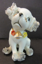 Vintage Ceramic Spaghetti-Trim Puppy Dog Figurine with Red Bow — listing 5