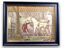 equestrian prints framed Pair of Framed Equestrian Prints in Double Matted Wood Frame — listing 3