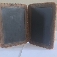 Antique Wood-Framed School Writing Slate with Cloth-Bound Corners — listing 3