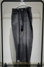 Balenciaga Baggy Wide-Leg Jeans, Dark Wash, Distressed Hem — listing 6
