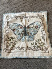 Embroidered Butterfly Throw Pillow with French Script Tapestry Fabric Yes - Pier 1 / Pottery Barn / other bran — listing 5
