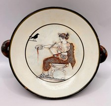 Reproduction Greek Geometric-Style Kylix (Stemmed Two-Handled Cup) with Meander & Geometric Motifs — listing 6